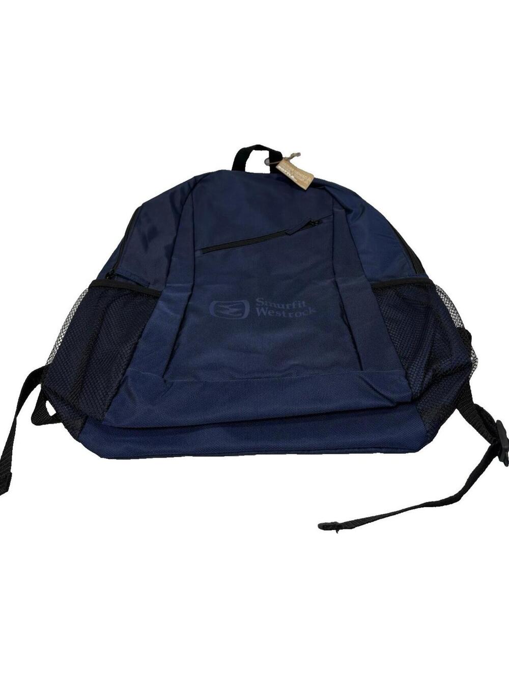 Smurfit Westrock Backpack Navy Blue Multi Pocket Travel School Bookbag, NWT